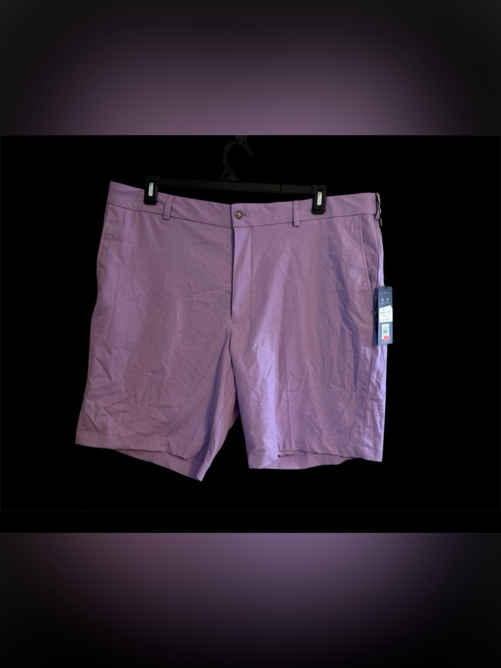 $75 NWT Walter Hagen Men's P11 Micro Lines Shorts - Purple - 42W 9" Inseam